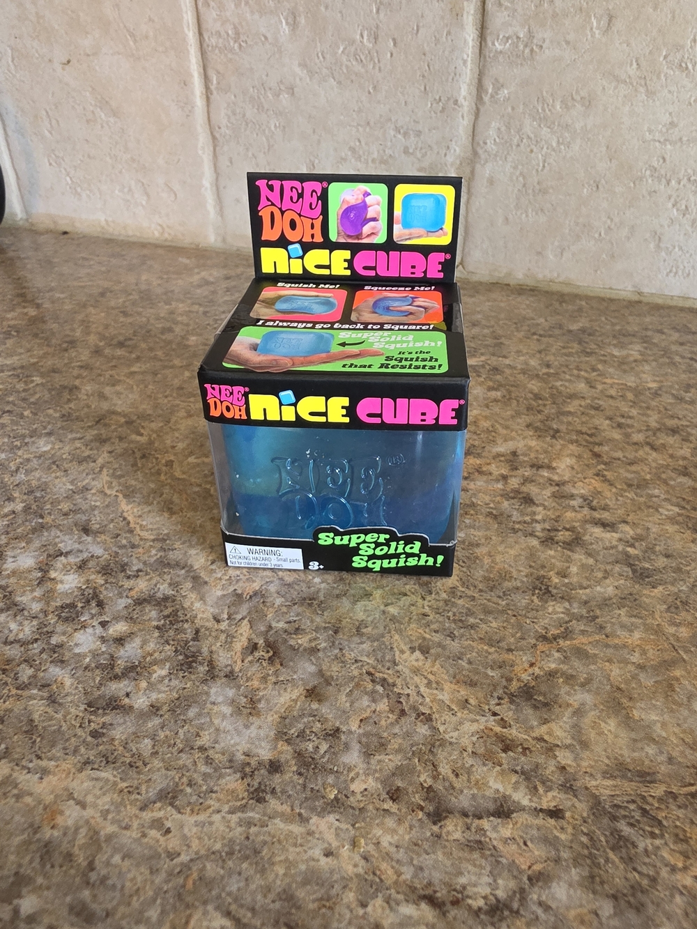 NeeDoh Nice Cube Blue Super Solid Squish Viral Sensory Fidget Toy NEW